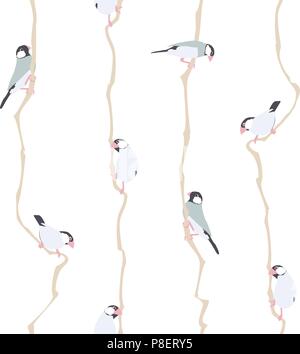 Illustrazione Vettoriale: Seamless Pattern con piccoli uccelli. Illustrazione Vettoriale