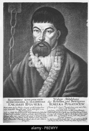 Yemelyan I. Pugachev (c. 1742-1775). Museo: Membro del Museo di Storia di Mosca. Foto Stock