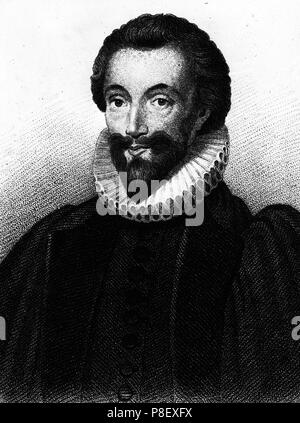 Ritratto del poeta John Donne (1572-1631). Museo: Collezione privata. Foto Stock