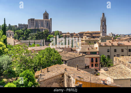 Cattedrale di Girona a Girona Spagna Foto Stock