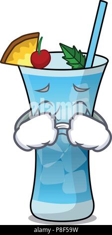 Il pianto blue hawaii mascotte cartoon Illustrazione Vettoriale