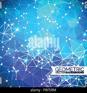 Abstract sfondo geometrico. Progettazione di triangolo con forma poligonale e cerchio bianco per il social network illustrazione. Illustrazione Vettoriale