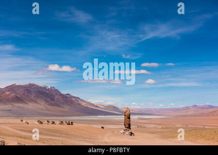 Formazione di roccia, Paso de Jama, San Pedro de Atacama, Antofagasta, Cile Foto Stock