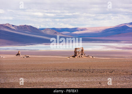 Pacana monaci formazione di roccia, Paso de Jama, Susuqes, Jujuy, Argentina Foto Stock