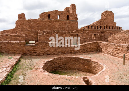 Abo rovine, la Missione di San Gregorio de Abo, Salinas Pueblo Missions National Monument, Nuovo Messico, STATI UNITI D'AMERICA Foto Stock