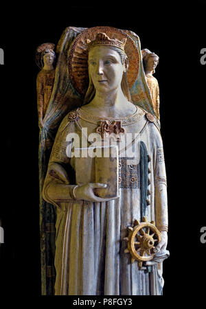 Maestro di Santa Anastasia, Santa Caterina di Alessandria, prima metà del XIV secolo, pietra hen statua di Santa Caterina di Alessandria XIV secolo XIV nel museo di Castelvecchio. Verona Italia Italiano Foto Stock