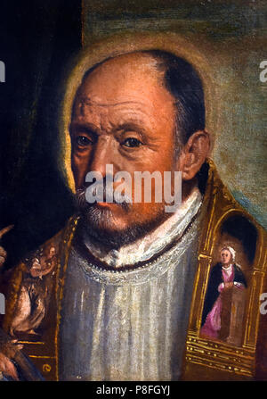Il vescovo di testa, 1566, Domenico Brusasorci (1515-1567), olio su tela Italia Italiano Foto Stock