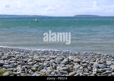 Penmaenmawr Beach, North Wales UK Foto Stock