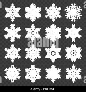 Stock illustrazione vettoriale set di fiocchi di neve isolata su uno sfondo trasparente. EPS 10 Illustrazione Vettoriale