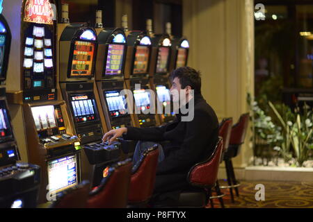 Riproduzione di slot machine di Casino Las Vegas Foto Stock