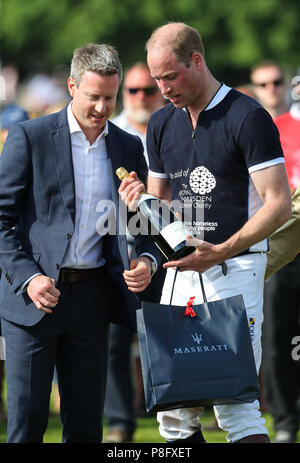 Il principe William gioca con la Maserati carità corrisponde al Beaufort Polo Club nel Gloucestershire dotate: Prince William, William Duca di Cambridge dove: Tetbury, Regno Unito quando: 10 giu 2018 Credit: John Rainford/WENN Foto Stock