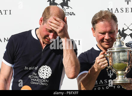 Il principe William gioca con la Maserati carità corrisponde al Beaufort Polo Club nel Gloucestershire dotate: Prince William, William Duca di Cambridge dove: Tetbury, Regno Unito quando: 10 giu 2018 Credit: John Rainford/WENN Foto Stock