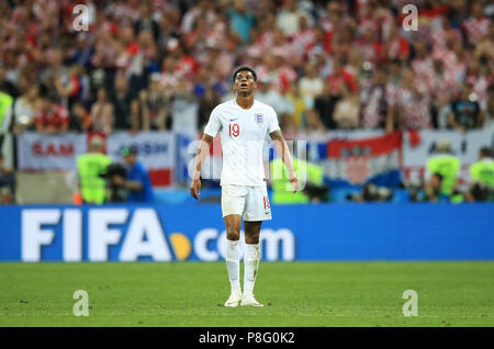 Dell'Inghilterra Rashford Marcus durante la Coppa del Mondo FIFA, Semi finale corrisponde al Luzhniki Stadium di Mosca. Foto Stock