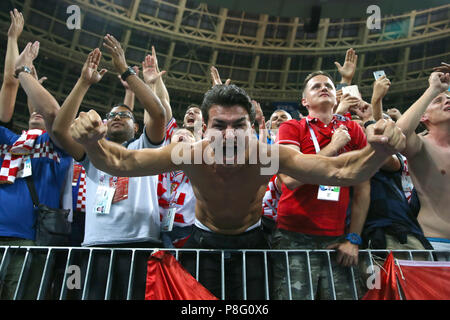 Durante la Coppa del mondo FIFA, la semi finale al Luzhniki Stadium di Mosca. PREMERE ASSOCIAZIONE foto. Data immagine: Mercoledì 11 luglio 2018. Vedere PA storia WORLDCUP Croazia. Il credito fotografico dovrebbe essere: Tim Goode/PA Wire. Foto Stock