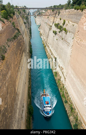 Canale di Corinto, Peloponneso, Grecia Foto Stock