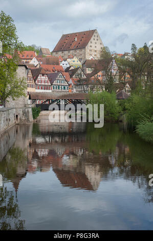 Città vecchia di schwaebisch hall schwaebisch hall, kocher valley, Hohenlohe regione, Baden-Wuerttemberg, Heilbronn-Franconia, Germania Foto Stock