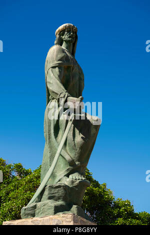 Abderramán I scultura, Almuñecar. Costa Tropicale e del Mare Mediterraneo. Provincia di Granada. Andalusia, Spagna del Sud Europa Foto Stock