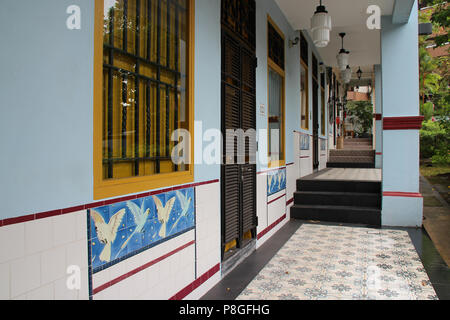 Case private sulla Emerald Hill Road a Singapore. Foto Stock