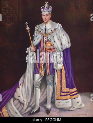 "Sua Maestà il re George VI", 1937. Artista: Louis Dezart. Foto Stock