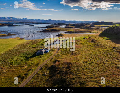 Antenna - azienda abbandonata, Fellsstrond, Snaefellsnes fiordo Breidafjordur, Western Islanda Foto Stock