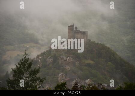 Borgo e Rocca di Najac, Francia. Foto Stock