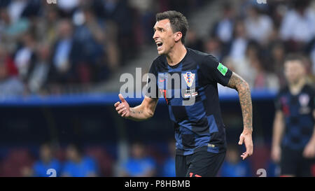 Mosca, Russland. 11 Luglio, 2018. Mario Mandzukic (Croazia). GES/calcio/World Cup 2018 Russia: Semi-finale: CROAZIA - Inghilterra, 11.07.2018 GES/Soccer/calcio/Coppa del Mondo 2018 Russia: semi finale: Croazia vs Inghilterra, Mosca, luglio 11, 2018 | Utilizzo di credito in tutto il mondo: dpa/Alamy Live News Foto Stock