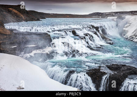 Cascate Gullfoss, Islanda Foto Stock