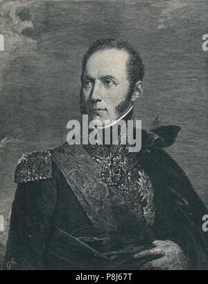 "Armand-Augustin-Louis de Caulaincourt - Duca di Vicenza', c1800, (1896). Artista: Gustave Kruell. Foto Stock