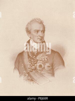 "Prince Clemens Wenzel Nepomuk Lothar von Metternich-Winneburg', c1830, (1896). Artista: Maurin. Foto Stock