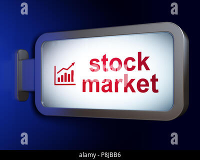 Concetto di finanza: il mercato azionario e la crescita Grafico su Sfondo tramite Affissioni Foto Stock