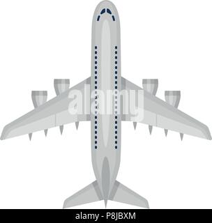 Piano aereo aereo di linea icona isolati su sfondo bianco. In stile appartamento. Illustrazione Vettoriale