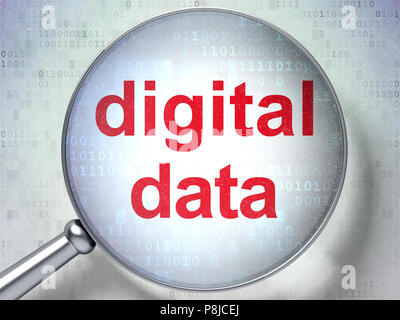 Il concetto di informazione: dati digitali con vetro ottico Foto Stock