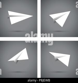 Aeroplano di carta impostato Illustrazione Vettoriale