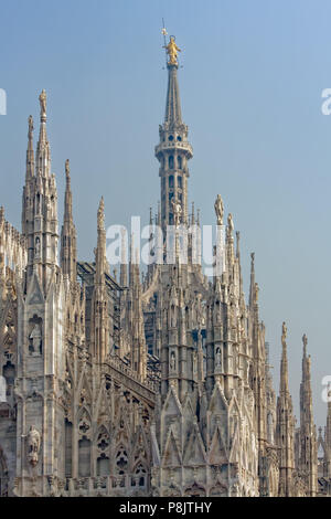 Milano, Italia/Europa - FBRUARY 23 : dettaglio della skyline del Duomo di Milano il 23 febbraio 2008 Foto Stock