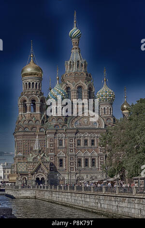 Chiesa del Salvatore sul Sangue versato a San Pietroburgo Russia. Foto Stock