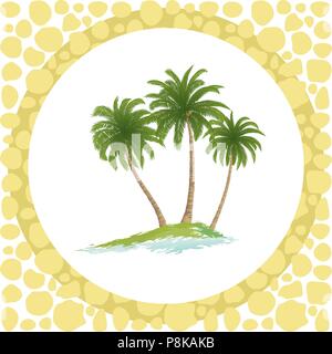 Sea Island con palme Illustrazione Vettoriale