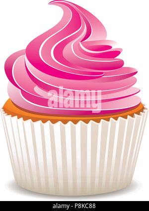 Vettore cupcake rosa Illustrazione Vettoriale