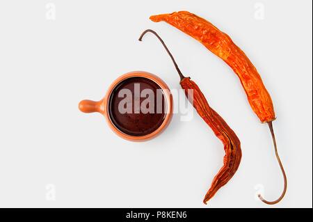 Essiccato Aji Pañca organico cialde di peperoncino Foto Stock