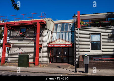 A nord di Kensington stazione antincendio, London, England, Regno Unito Foto Stock