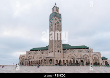 Moschea di Hassan II a Casablanca, Marocco sulla North Atlantic Coast Foto Stock