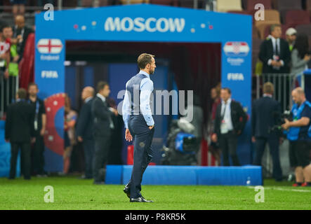 Inghilterra - Croazia, calcio, Mosca, luglio 11, 2018 Gareth Southgate, headcoach Inghilterra, triste, deluso, arrabbiato, emozioni, delusione e frustrazione, frustrato tristezza, disperato, disperazione, Inghilterra - Croazia 1-2 Calcio Coppa del Mondo FIFA 2018 RUSSIA, semifinale, stagione 2018/2019, luglio 11, 2018 a Mosca, in Russia. © Peter Schatz / Alamy Live News Foto Stock