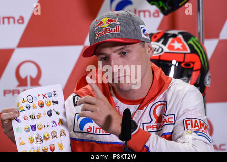 Sachsenring, Hohenstein-ernstthal, Germania. 12 Luglio, 2018. Il tedesco Gran Premio di Motociclismo, pilota arrivi e conferenza stampa, Jack Miller Credit: Azione Plus sport/Alamy Live News Foto Stock