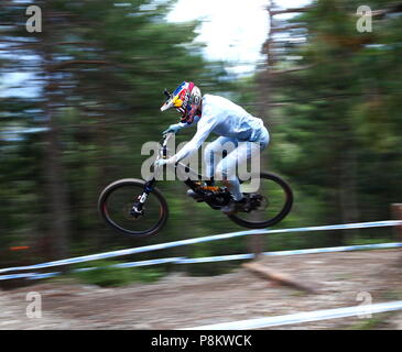 Vallnord, Andorra. 12 luglio 2018. In discesa sua inquietudine Sessione di formazione, UCI, Moutain Bike World Cup , Vallnord Andorra. 12/07/2018 Credit: Joma/Alamy Live News Foto Stock