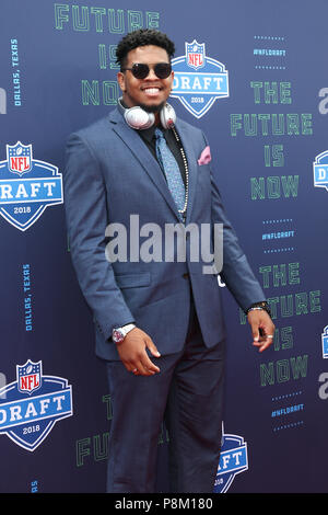 ARLINGTON, TX - Apr 26: Marcus Davenport assiste il 2018 NFL Draft da AT&T Stadium il 26 aprile 2018 in Arlington, Texas. Foto Stock