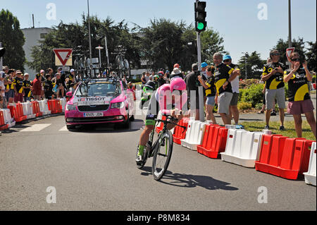 Tour de France time trial 2018 Foto Stock