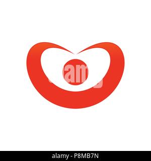Amore forma Swoosh figura simbolo vettore Logo grafico del modello di progettazione Illustrazione Vettoriale