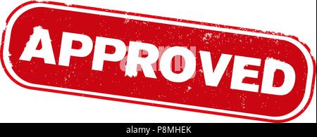 Red approvato timbro di gomma stampa Illustrazione Vettoriale