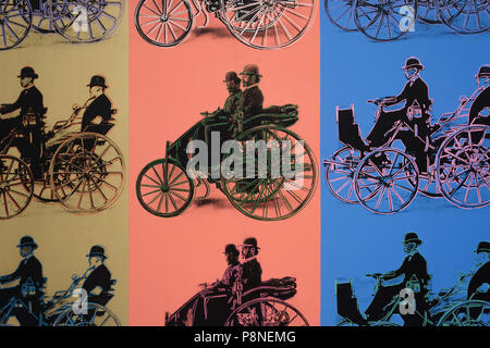 Andy Warhol (1928-1987), Daimler Motorkutsche (1886) und Benz Patent Motorwagen (1866), dettaglio, 1987. Galleria Nazionale di Praga (Národní galerie v Pr Foto Stock