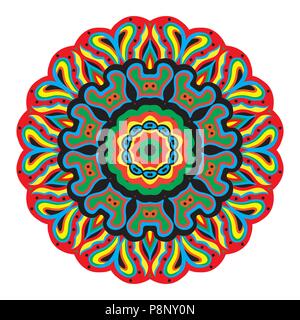 Flower mandala. Vintage di elementi decorativi. Modello di orientali, illustrazione vettoriale. L'Islam, l'Arabo, indiano, turco, Pakistan, cinese, motivi ottomano Illustrazione Vettoriale