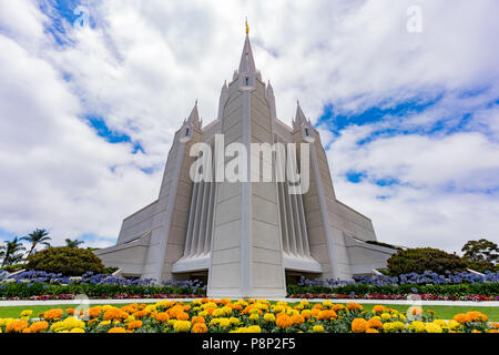 San Diego, 29 giu: vista esterna della bella San Diego California tempio su giu 29, 2018 a San Diego, California Foto Stock